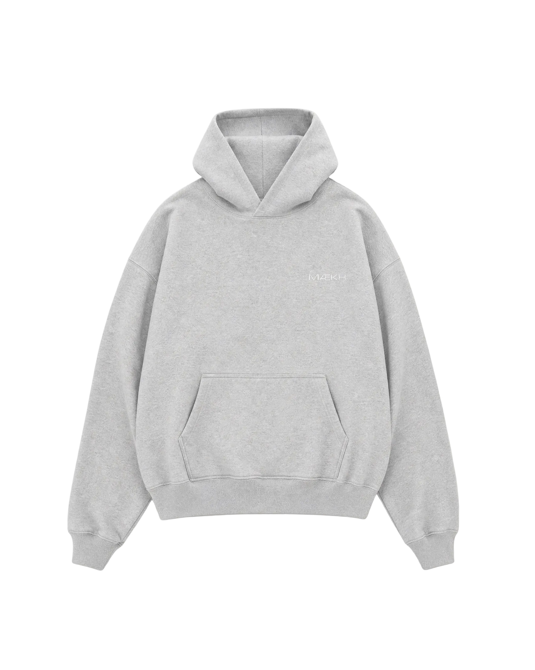 JASNO SZARA BLUZA Z KAPTUREM OVERSIZE