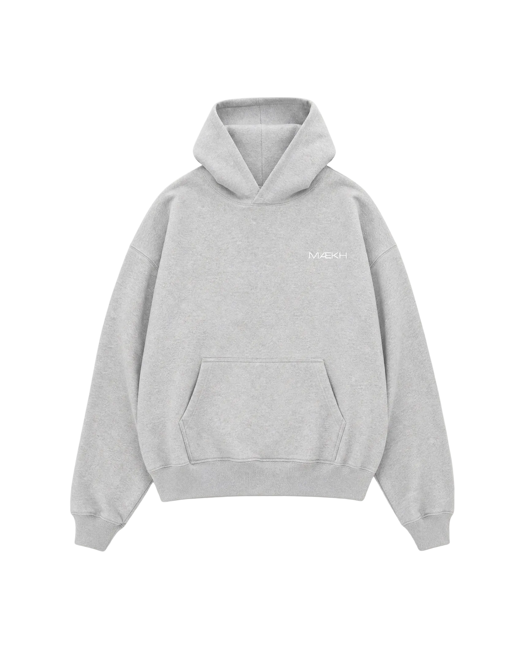 JASNO SZARA BLUZA Z KAPTUREM OVERSIZE