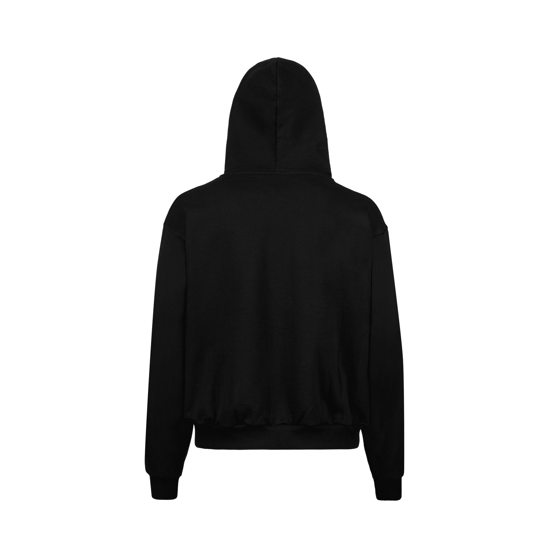 BLACK OVERSIZED ZIPPED HOODIE