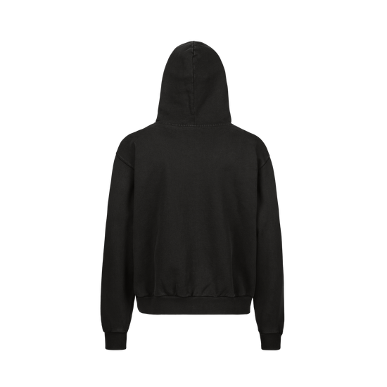 VINTAGE BLACK OVERSIZED ZIPPED HOODIE