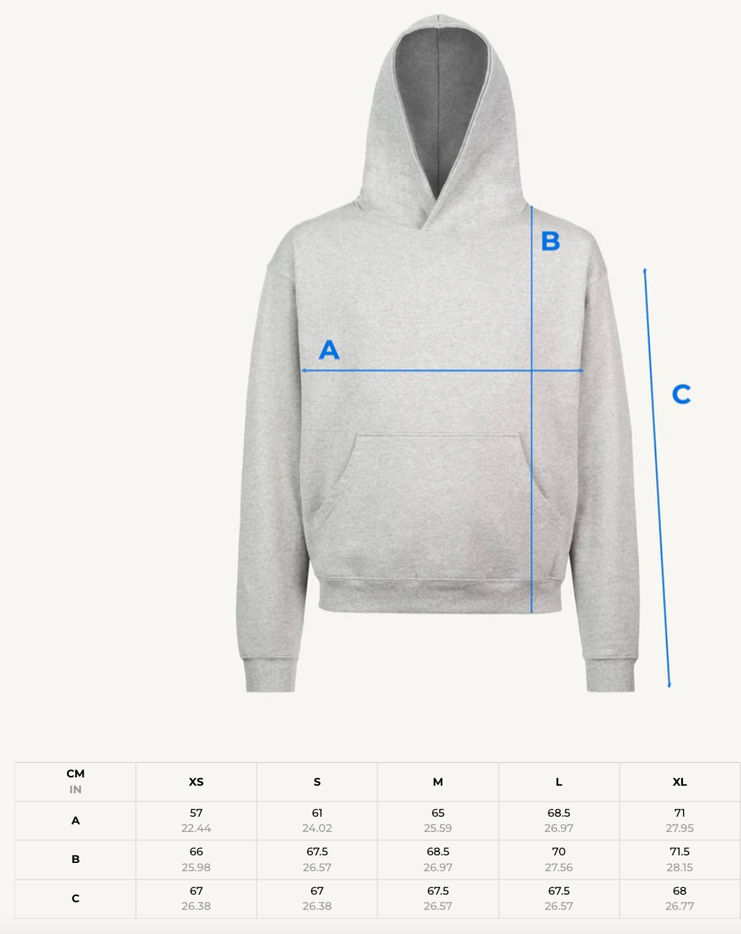 LIGHT GREY OVERSIZED HOODIE