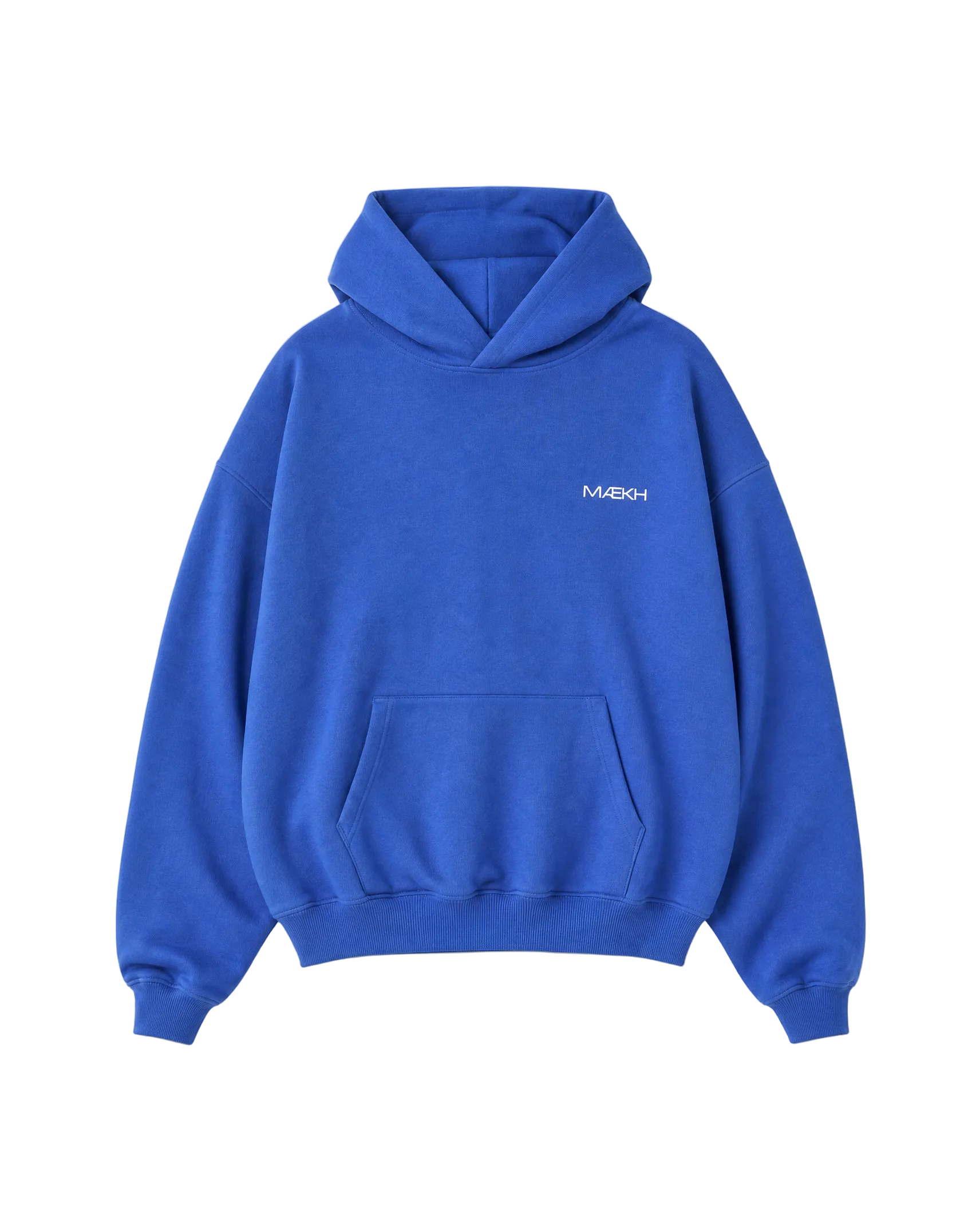 KOBALTOWA BLUZA Z KAPTUREM OVERSIZE