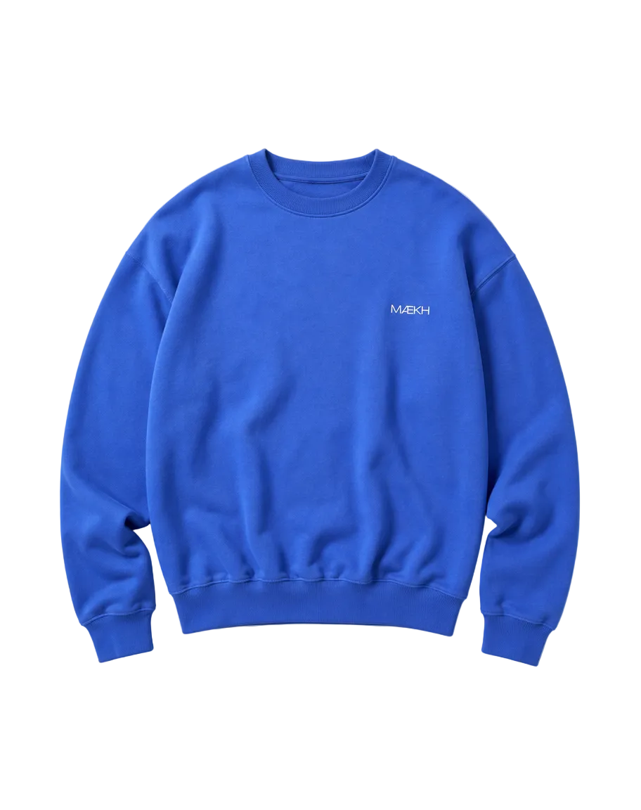 KOBALTOWA BLUZA Z KAPTUREM OVERSIZE