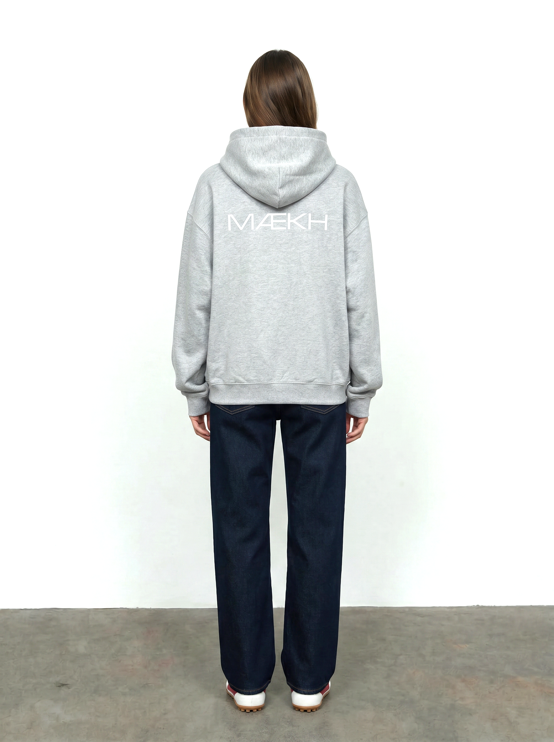 JASNO SZARA BLUZA Z KAPTUREM OVERSIZE